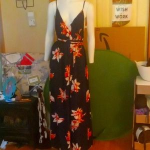 Lace up low back dress